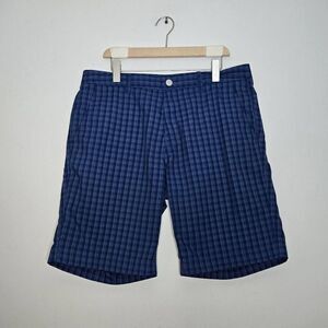 Bonobos Mens Navy Blue Checkered Golf Shorts Size 36 10" Inseam